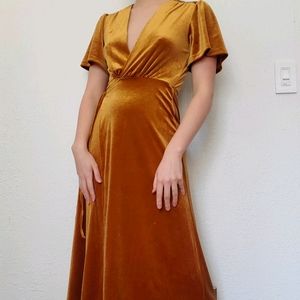 Gold Plunge Dress
